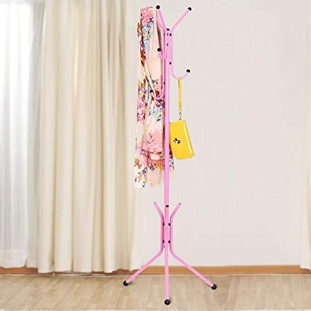 House of Quirk Aluminum Coat Rack Hanger (173.99 cm x 43 cm x 16.99 cm, Pink)