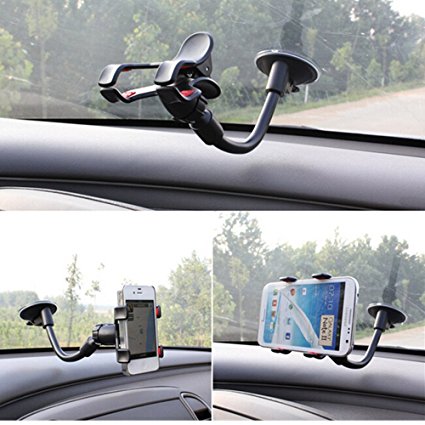 Brila Easy-to-use Car Mount Holder, Universal Windshield Phone Holder for All Smartphones and GPS Navigation
