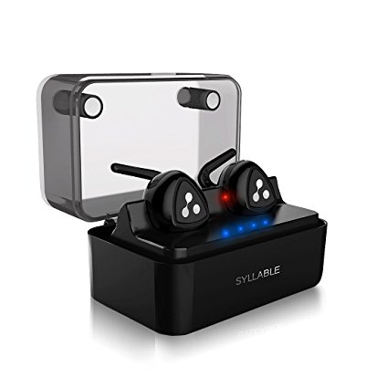 Bluetooth Earbuds, Syllable D900 Mini True Wireless Headphones V4.2 Stereo Noise Cancelling Earphones In-Ear Sport Headsets with Mic and Charging Box for iPhone iPad Samsung Most Android Phones