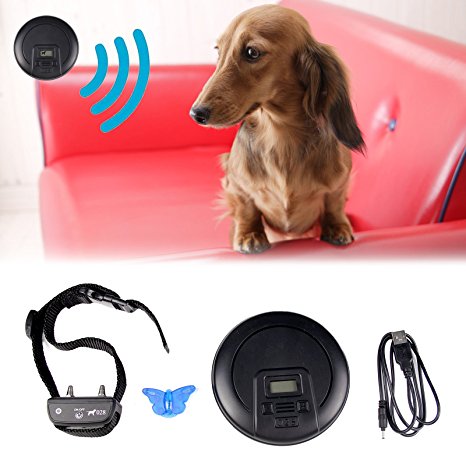 PENSON & CO. Digtal Wireless Indoor Pet Barrier Electronic Dog Fence Wireless Pet Containment Covers up to 12ft for 1 or 2 Dog Adjustable Six Grade with Switch on Collar