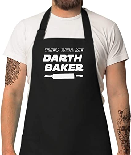 Nomsum Funny Aprons for Men | Darth Baker | One Size Fits All | Premium Quality Kitchen Apron for Men | Ideal BBQ Accessories | Chef Kitchen Grilling Apron