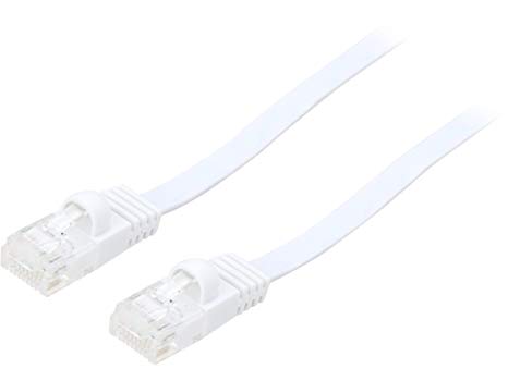 Rosewill RCNC-18003 75 ft. Cat 6 White Cat 6 Flat Ethernet Cable with Cable Clips, 75 ft, White