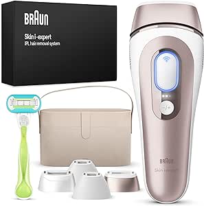 Braun Smart IPL 7 Skin i·expert, Gratis App, Haarentfernungsgerät Damen, sichtbare Haarentfernung, Designed In Germany, 4 Aufsätze, Venus Rasierer, Alternative zu Laser Haarentfernung, PL7387