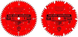 Freud LU88R010: 10" Thin Kerf Fine Finish Crosscut Blade & LU83R010: 10" Thin Kerf Combination Blade