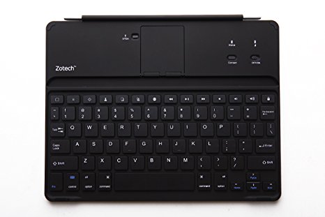 Zotech Ultrathin Bluetooth Wireless Keyboard Aluminum Cover with Stand for iPad 4 / 3 / 2 - Black