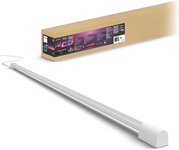 Philips Hue Large Smart Light Tube, White - White and Color Ambiance LED Color-Changing Light - 1 Pack - Sync with TV, Music, and Gaming - Requires Bridge and Sync Box - Control with App or Voice