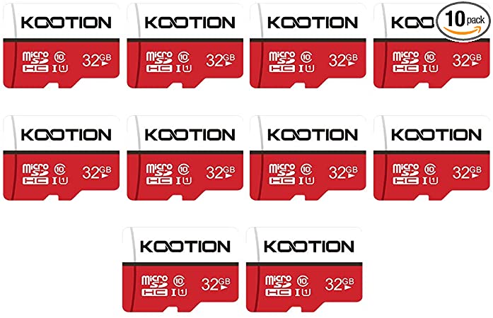 KOOTION 10-Pack 32 GB Micro SD Cards 32gb Memory Cards Class 10 Micro SDHC Card High-Speed Memory Card TF Card UHS-1 Micro SD Card SDHC, C10, U1, 90Mb/s (10 X 32GB)