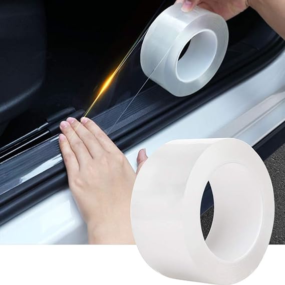 TYLife Car Door Edge Guard Clear,Anti-Scratch Anti-Collision Adhesive Strips Universal Door Sill Guard Car Door Trim Edge Guard Protection Tape Fits for Most Car(1.2In x 33Ft, Transparent)