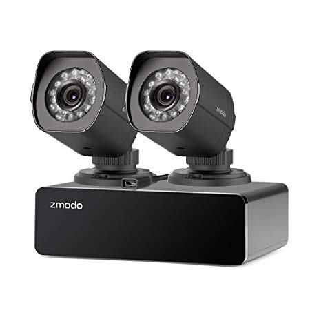 Zmodo 2 Pack FULL HD 1080P Outdoor sPoE Security Camera w/8CH sPoE Repeater for Power & Data Transmission, Customizable Motion Detection(NVR not Included)-[FREE 6-Month Cloud Service for Recording]