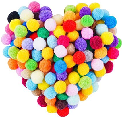 900 Pieces 1 Inch Pom Poms Balls in 30 Colors for Home and School DIY Art Crafts Decorations.