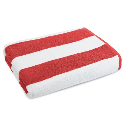 Luxor Linens Soft & Durable Anatalya Classic 100% Long Staple Turkish Cotton Resort Oversized Beach Towel - Perfect Luxury Beach or Pool Towel - Red - 10 Colors Available - 40" x 70"
