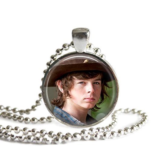 Carl Grimes The Walking Dead 1 inch Silver Plated Picture Pendant Necklace