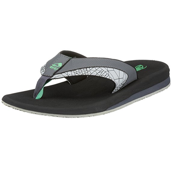 Reef Men's Stash Sandal, Grey/Green, 6 M US