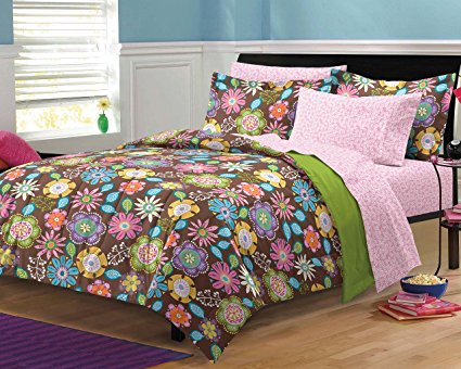 My Room Boho Garden Ultra Soft Microfiber Girls Bedding Comforter Set, Multi-Colored, Twin