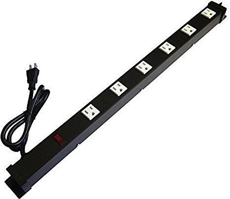 Opentron OT2063 Metal Surge Protector Power Strip 2 Feet 6 Outlet