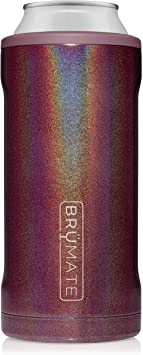 BrüMate Hopsulator Juggernaut Double-walled Stainless Steel Insulated Can Cooler For 24 Oz And 25 Oz Cans (Glitter Merlot)