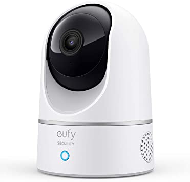 eufy Security 2K Indoor Cam Pan & Tilt, Home Security Indoor Camera, Human and Pet AI, Works with Voice Assistants, Motion Tracking, Night Vision, MicroSD Card Required, HomeBase Not Required