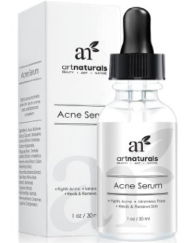 Art Naturals Anti Acne Serum Treatment 1 oz- Dermatologist Tested Product, Made with Revolutionary Evermat & Organic Ingredients to Help Control & Get Rid of Acne - Best Pore Minimizer -For all Ages