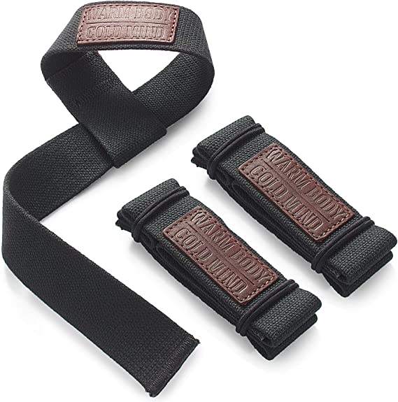 WARM BODY COLD MIND Lifting Wrist Straps for Olympic Weightlifting, Powerlifting, Bodybuilding, Functional Strength Training - Heavy-Duty Cotton Wrist Wraps, Pair