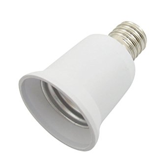 1 X E14 to E27 Plastic Base Light Lamp Bulb Adapter Converter White