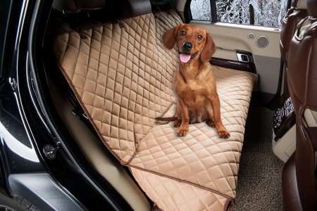 ZQ Waterproof Diamond Quilted Bench Seat Cover Car Seat Protector for Pets Machine Washable