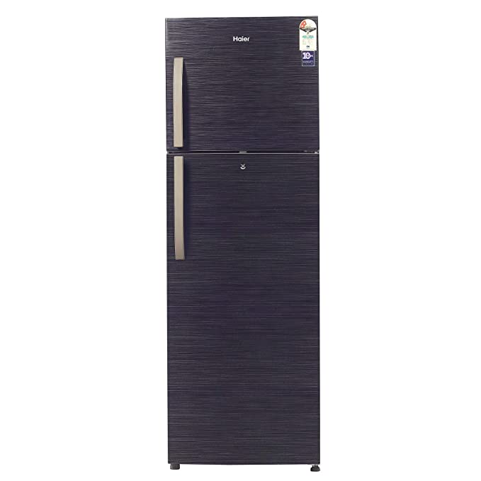 Haier 347 L 2 Star Frost-Free Double Door Refrigerator (HRF-3674BKS-E, Black Brushline)
