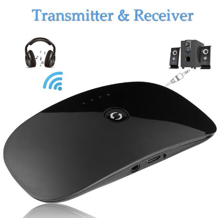 AIRWALKS 2-In-1 Computer Mouse-shaped Switchable Transmitter and Receiver, Wireless Bluetooth 3.0 Music Streaming Adapter for TV,PC,iPhone,iPod,iPad,Speakers,Car and Home Stereo