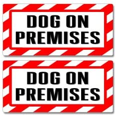 Graphics and More Dog On Premises Sign - Alert Warning - Set of 2 - Window Business Stickers