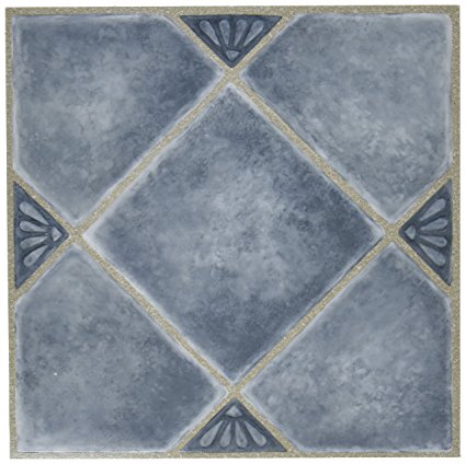 Home Dynamix 7984 Madison Vinyl Tile, 12 by 12-Inch, Blue, Box of 9