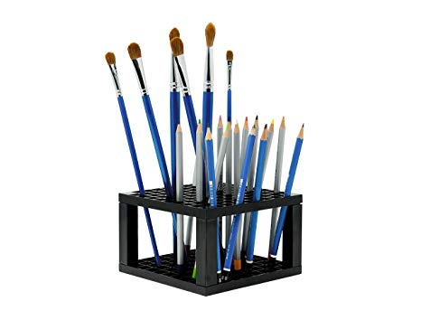 CAXXA 96 Hole Art Plastic Pencil & Brush Holder Desk Stand Organizer Holder for Pens, Paint Brushes, Colored Pencils, Markers (1 Pack)