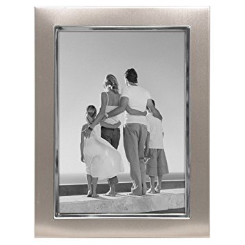 Malden International Designs Uptown Matte Silver with Silver Fashion Metal Frame, 5x7, Silver