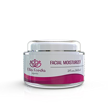 Facial moisturizer, Organic with Retinyl Palmitate - the ester of Retinol, Aloe Barbadensis - deep moisturizing, anti aging and anti wrinkle cream for Sensitive & Dry Skin 2Fl.oz.