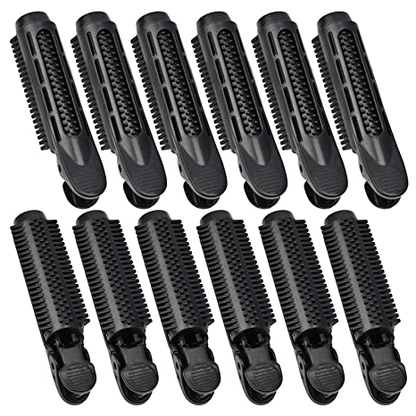 fani 12 PCS Volumizing Hair Root Clip,Natural Fluffy Hair Clip Hair Root Self Grip Hair Clip,DIY Wave Fluffy Curler Hair Styling Tool for Women Hair Rollers Small And Easy to Carry (Black)