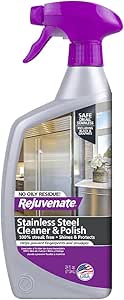 Rejuvenate Stainless Steel Cleaner & Polish Removes Residue Shines and Protects Surface 24 oz