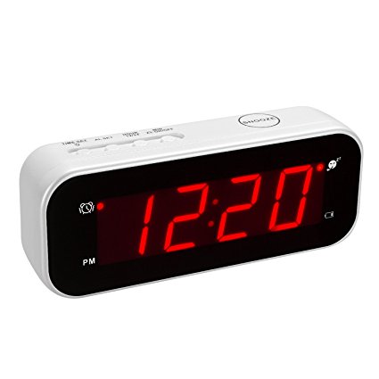 Kwanwa Portable Cordless Battery Operated only Travel Alarm Clock With Temperature and Big 0.9" Red LED Numbers