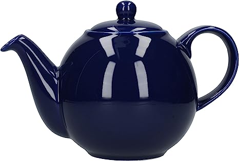 London Pottery Globe Large Teapot with Strainer, 8 Cup (1.8 Litre), Cobalt Blue