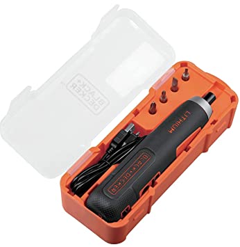 BLACK DECKER BD40K4 4V 6.35mm Li-ion Cordless Screwdriver with E-Clutch and Intelligent Torque System (4 Accessories)