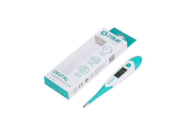 True INTERGRAL DMT-4320 Baby and Adult Fever Alarm Oral Digital Thermometer Accurate and Fast 15 Second Reading in Blue - FDA Approved