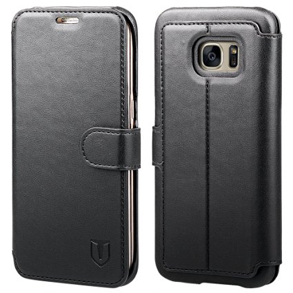 Galaxy S7 Edge Case, TANNC Flip Leather Wallet Phone Case [Layered Dandy] - [Card Slot][Flip][Wallet] - For SAMSUNG Galaxy S7 Edge Devices -Black