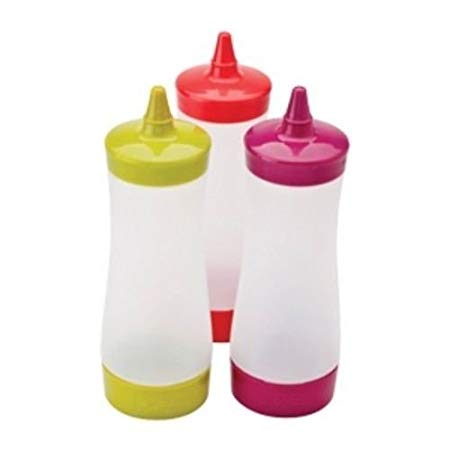 12oz Plastic Red Squeeze Bottle - Condiment Dispenser Ketchup Mustard Sauce (1 piece)