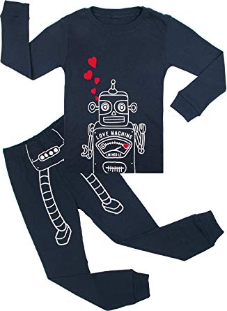 BOOPH Boys Pajamas, 2 Piece Little Boys Pajamas Sets 100% Cotton Clothes Toddler Kids Sleepwear 2T-7T