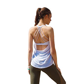 ONGASOFT Yoga Tank Top for Womens Activewear Workout Tank Tops with Built in Bra