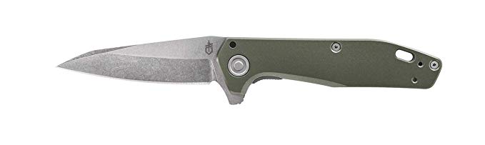 Gerber Fastball S30V Wharncliffe Manual Flipper Folding Knife with Easy-off Liner Lock Release - Fine Edge, Flat Sage Green [30-001610]