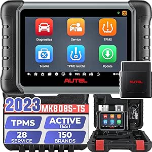 Autel MaxiCOM MK808S-TS Valise Diagnostic Auto: Outil TPMS 2024 test actif mis à jour de MX808, MK808BT PRO, 28  Service, Diagnostics Bluetooth de tous les systèmes, Programme du capteur, FCA AutoAuth