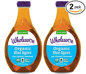 Wholesome Organic Blue Agave Nectar, Natural Low Glycemic Sweetener, Non GMO, Fair Trade & Gluten Free, 44 oz (Pack of 2)