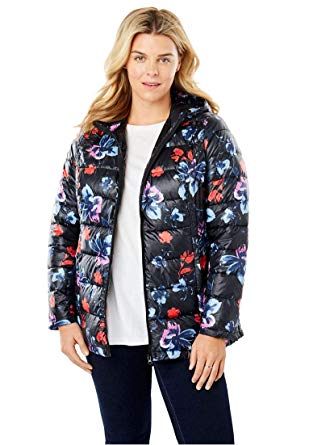 Woman Within Plus Size Packable Puffer Jacket