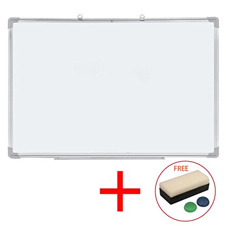 Dry Wipe Magnetic Whiteboard with Aluminium Frame Lightweight Office Notice Memo White Board W600xH400mm