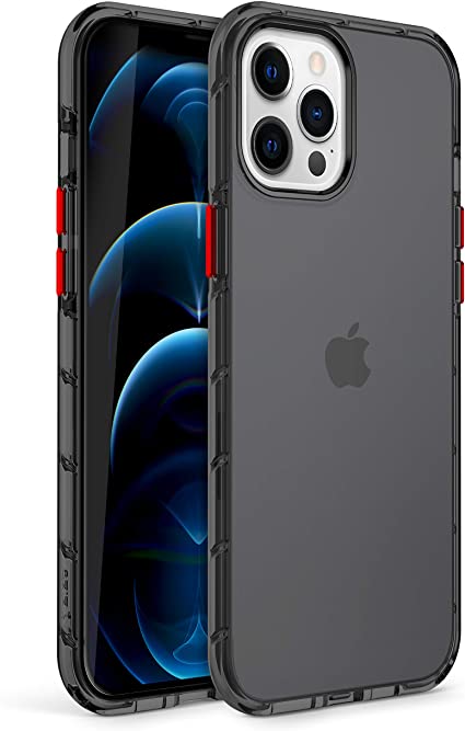 ZIZO Surge Series for iPhone 12 Pro Max Case - Sleek Clear Case Customizable Buttons - Smoke