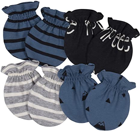 Grow by Gerber Baby Boys Organic 4-Pack Mittens