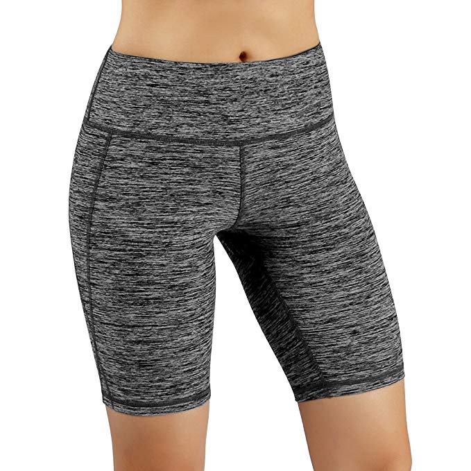 ODODOS Power Flex Yoga Short Tummy Control Workout Running Athletic Non See-Through Yoga Shorts with Hidden Pocket